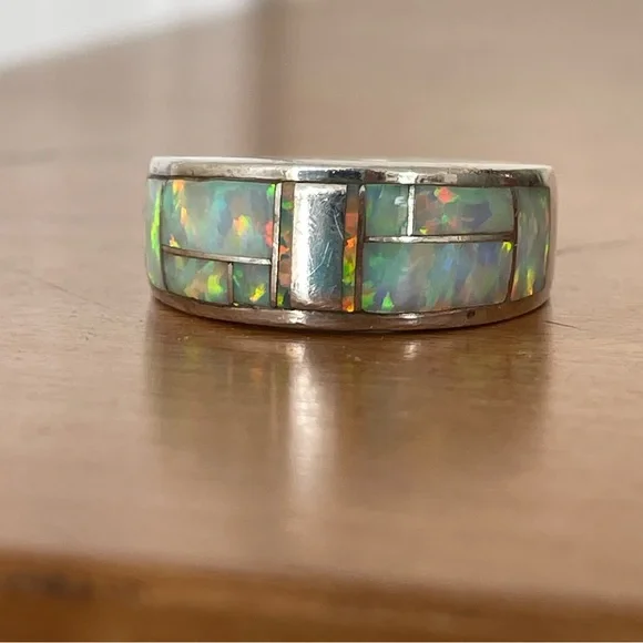 Native American Fire Opal ring - Picture 6 of 10